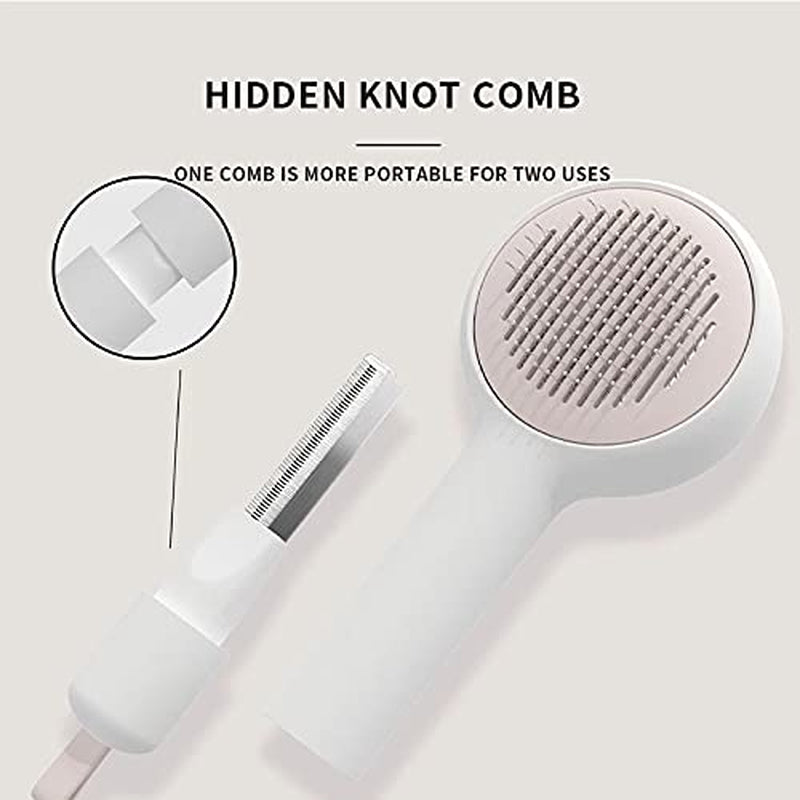 Cat Brush for Shedding Self Cleaning Slicker Brush for Dog Pet Brush with Knot Comb 2 in 1 Cat Grooming Brush Used for Pet Massage Remove Floating Hairs and Knotted Hair